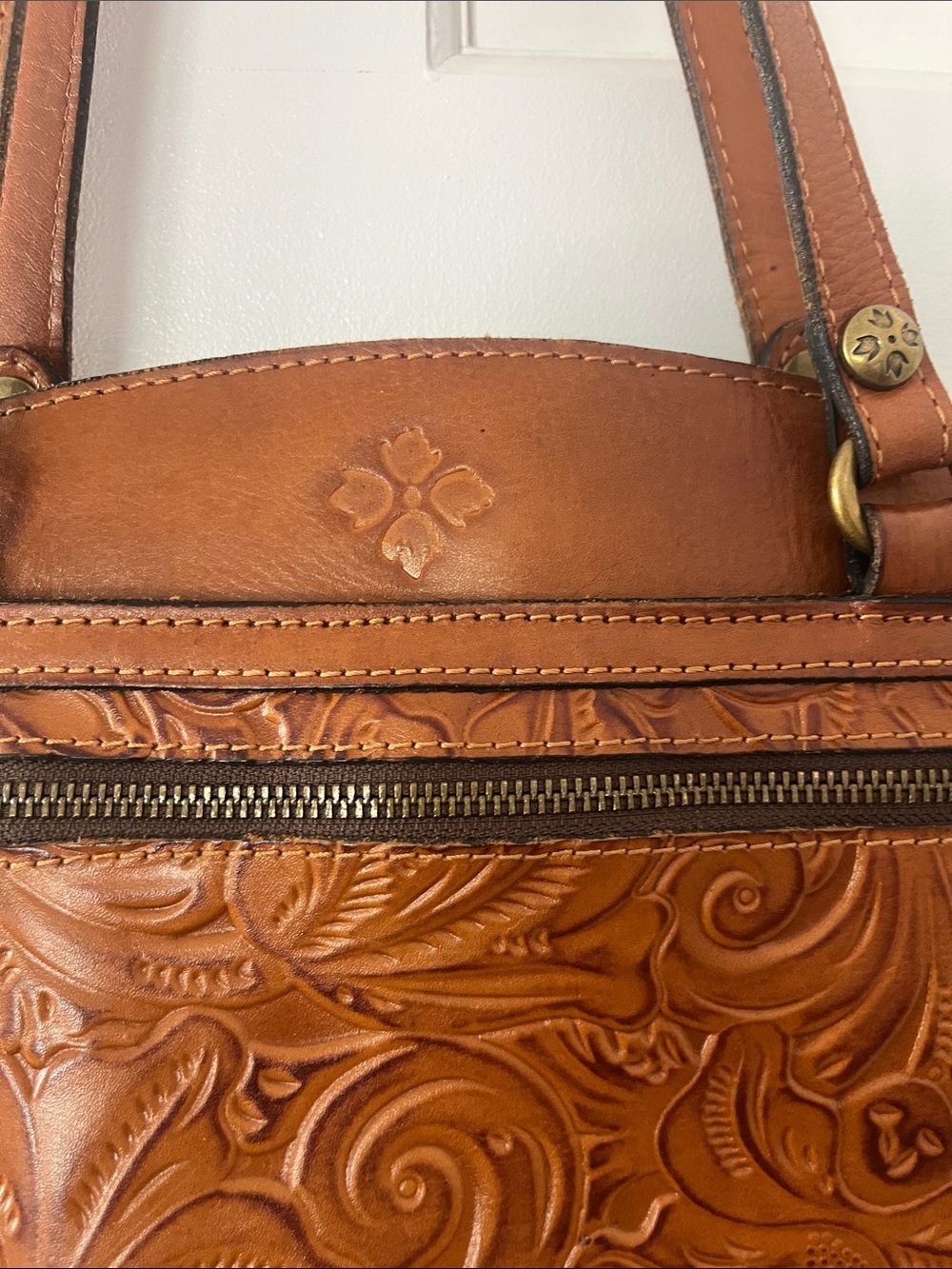Patricia Nash Embossed Leather Poppy Tote Bag - Picture 3 of 13